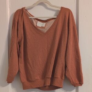 Anthropologie Grey State Women's knit V-Neck Sweater - Rust